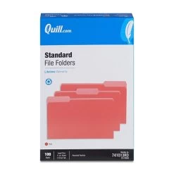 Quill Brand® File Folders, Assorted Tabs, 1/3-Cut, Legal, Red, 100/Box (741013RD) -Quill Brand® 02A4D554 251F 46A2 B2BFF052E089A185 s7