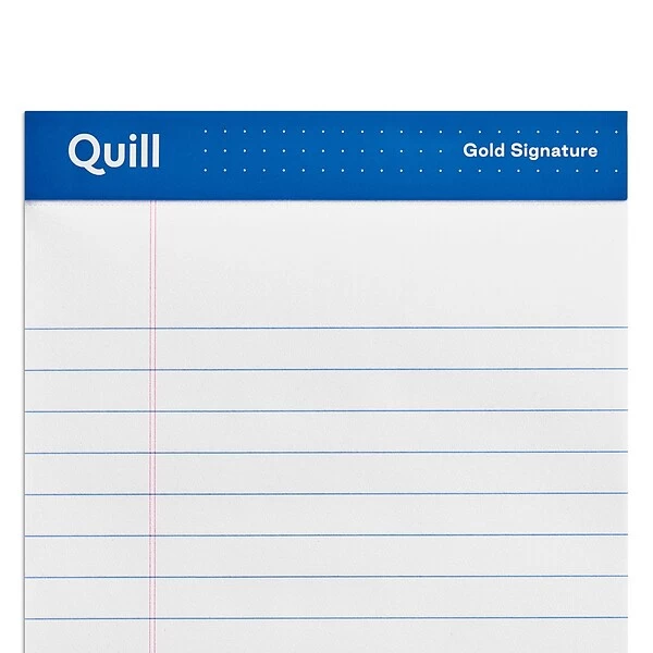 Quill Brand® Gold Signature Premium Series Legal Pad, 5" X 8", Legal Ruled, White, 50 Sheets/Pad, 12 Pads/Pack (742316) 6 Quill Brand® Gold Signature Premium Series Legal Pad, 5" X 8", Legal Ruled, White, 50 Sheets/Pad, 12 Pads/Pack (742316) - Image 4