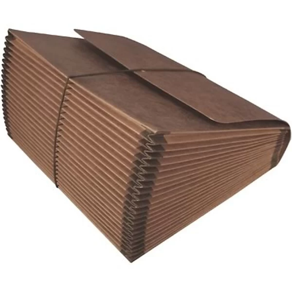 Quill Brand® Heavy-Duty Reinforced Expanding Wallets, Flap And Cord Closure, Letter Size, Brown, 10/Box (7CL1053) 5 Quill Brand® Heavy-Duty Reinforced Expanding Wallets, Flap And Cord Closure, Letter Size, Brown, 10/Box (7CL1053) - Image 3