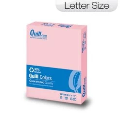 Quill Brand® 30% Recycled Multipurpose Paper, 20 Lbs., 8.5" X 11", Pink, 500 Sheets/Ream (720567)