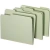 Quill Brand® Heavy-duty Pressboard File Folders, 1/3 Cut, Letter Size, Assorted Tabs, 2" Gusset, Light Green, 25/Box (713234R) -Quill Brand® 179998 s7