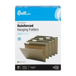Quill Brand® 100% Recycled Premium Reinforced 5-Tab Hanging File Folders, Letter Size, Green, 25/Box (76215P) -Quill Brand® 17E8548E FDE7 4FF5 8911D1BA566F77F1 s7