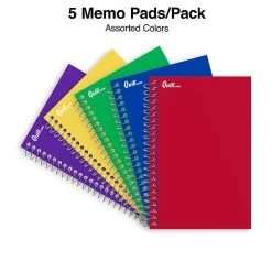 Quill Brand® Memo Books, 4" X 6", College Ruled, Assorted Colors, 50 Sheets/Pad, 5 Pads/Pack (TR11495) -Quill Brand® 1B437D69 82BD 4031 955CC9B6EC51F063 s7