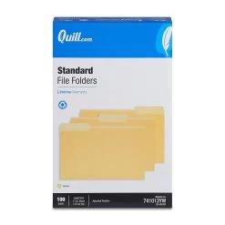 Quill Brand® File Folders, Assorted Tabs, 1/3-Cut, Legal, Yellow, 100/Box (741013YW) -Quill Brand® 1C7DDF42 5A8D 46DF A360EFBF9755BEAF s7