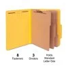 Quill Brand® 2/5-Cut Tab Pressboard Classification File Folders, 3-Partitions, 8-Fasteners, Letter, Yellow, 15/Box (744038) -Quill Brand® 1E78B173 8822 407D 895114F60CCF6714 s7