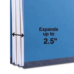 Quill Brand® 2/5-Cut Tab Pressboard Classification File Folders, 2-Partitions, 6-Fasteners, Letter, Blue, 15/Box (738026) -Quill Brand® 1FC10314 BD16 4D92 AF46CA896B738090 s7
