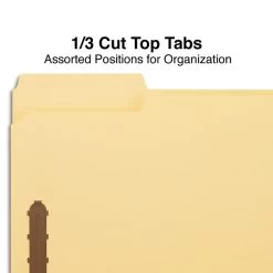 Quill Brand® 1/3-Cut Assorted 2-Fastener Folders, Letter, Yellow, 50/Box (7354YW) -Quill Brand® 2FF61E25 8E65 48CF 815DF4FBB366FCD2 s7