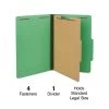 Quill Brand® 2/5-Cut Tab Pressboard Classification File Folders, 1-Partition, 4-Fasteners, Legal, Green, 15/Box (747034) -Quill Brand® 31BF6567 A208 40BA 8A47853703EFB762 s7