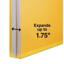 Quill Brand® 2/5-Cut Tab Pressboard Classification File Folders, 1-Partition, 4-Fasteners, Letter, Yellow, 15/Box (746038) -Quill Brand® 36B9F202 CE25 4FE7 A982C9CFF8B71D60 s7