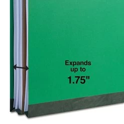 Quill Brand® 2/5-Cut Tab Pressboard Classification File Folders, 1-Partition, 4-Fasteners, Letter, Green, 15/Box (746034) -Quill Brand® 38B309A2 9DA8 4922 9EB833415FB3AD74 s7