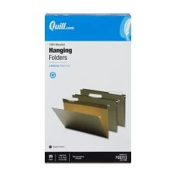 Quill Brand® 100% Recycled 3-Tab Hanging File Folders, Legal Size, Green, 25/Box (7Q5213) -Quill Brand® 3F4CE0FF 5EC5 42D2 ABFD83F5CEA085C9 s7