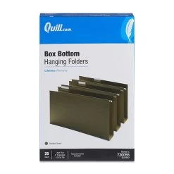 Quill Brand® Reinforced 5-Tab Box Bottom Hanging File Folders, 2" Expansion, Legal Size, Dark Green, 25/Box (730055) -Quill Brand® 40B06F55 E4AD 40B8 9E0CD96799FE712D s7