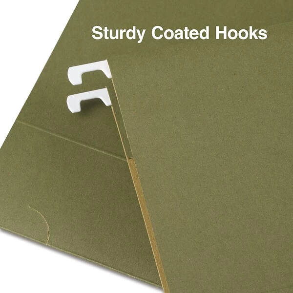 Quill Brand® Reinforced 5-Tab Box Bottom Hanging File Folders, 3" Expansion, Legal Size, Dark Green, 25/Box (730056) 4 Quill Brand® Reinforced 5-Tab Box Bottom Hanging File Folders, 3" Expansion, Legal Size, Dark Green, 25/Box (730056) - Image 2