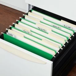 Quill Brand® Hanging File Folders, 1/5-Cut, Letter Size, Green, 25/Box (7387QGR) -Quill Brand® 454471EA 255B 490F B03D2B3AEE59FC9B s7