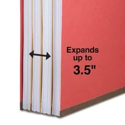 Quill Brand® 2/5-Cut Tab Pressboard Classification File Folders, 3-Partitions, 8-Fasteners, Legal, Red, 15/Bx (7-45030) -Quill Brand® 4779DE86 5947 4725 9D2C3DCD22786DC5 s7