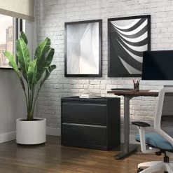 Quill Brand® Commercial 2 File Drawer Lateral File Cabinet, Assembled, Black, Letter/Legal, 30"W (20068D) -Quill Brand® 4817282F 72D8 4594 A0057A1B26AF843D s7