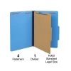 Quill Brand® 2/5-Cut Tab Pressboard Classification File Folders, 1-Partition, 4-Fasteners, Legal, Blue, 15/Box (747026) -Quill Brand® 497C39D1 5583 4160 B7970881E102B3A9 s7