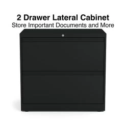 Quill Brand® Commercial 2 File Drawer Lateral File Cabinet, Assembled, Black, Letter/Legal, 30"W (20068D)