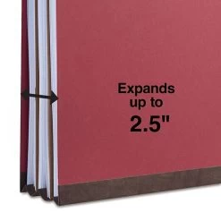 Quill Brand® 2/5-Cut Tab Pressboard Classification File Folders, 2-Partitions, 6-Fasteners, Legal, Red, 15/Box (739030) -Quill Brand® 4F906D5A FAC4 4F44 96C4D15C855CE714 s7