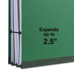 Quill Brand® 2/5-Cut Tab Pressboard Classification File Folders, 2-Partitions, 6-Fasteners, Legal, Green, 15/Box (739034) -Quill Brand® 505AD9C5 A61B 4C27 846E349F37F175F2 s7