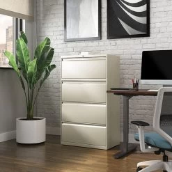 Quill Brand® Commercial 4-Drawer Lateral File Cabinet, Assembled, Letter/Legal, Putty/Beige, 30"W (28884D) -Quill Brand® 537F2FA6 2214 466B A21EB5EB8FBA07F2 s7