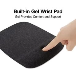 Quill Brand® Mouse Pad With Gel Wrist Rest, Black (53326)