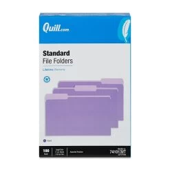 Quill Brand® File Folders, Assorted Tabs, 1/3-Cut, Legal, Violet, 100/Box (741013VT) -Quill Brand® 549DE0C7 7ECB 4079 9AAA04714CC08649 s7