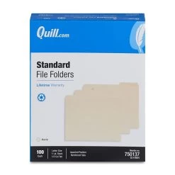Quill Brand® 2-Ply File Folders, Assorted Tabs, 1/3-Cut , Letter Size, Manila, 100 BX (750137) 7 Quill Brand® 2-Ply File Folders, Assorted Tabs, 1/3-Cut , Letter Size, Manila, 100 BX (750137) -Quill Brand® 5723CD60 1958 4CE7 AA8306670D5FD335 s7