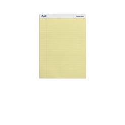Quill Brand® Standard Series Legal Pad, 8-1/2" X 11", Wide Ruled, Canary Yellow, 50 Sheets/Pad, 12 Pads/Pack (740022)