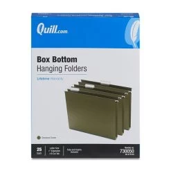 Quill Brand® Reinforced 5-Tab Box Bottom Hanging File Folders, 1" Expansion, Letter Size, Dark Green, 25/Box (730050) -Quill Brand® 5C557F44 96EE 4667 95EC3970B9157D4A s7