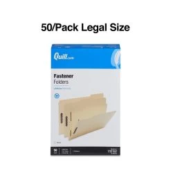 Quill Brand® Heavy-Duty Reinforced 1/3-Cut Assorted 2-Fastener File Folders, Legal, Manila, 50/Box (733152) -Quill Brand® 5D6B038C 711A 46C1 A30005E4919C5CE3 s7