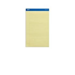 Quill Brand® Gold Signature Premium Series Legal Pad, 8-1/2" X 14", Wide Ruled, Yellow, 50 Sheets/Pad, 12 Pads/Pack (742272)