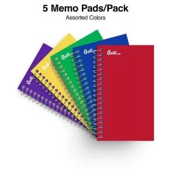 Quill Brand® Memo Books, 3" X 5", College Ruled, Assorted Colors, 75 Sheets/Pad, 5 Pads/Pack (TR11493) -Quill Brand® 6B088AE8 E2D6 4E42 B8D7C34A08298484 s7
