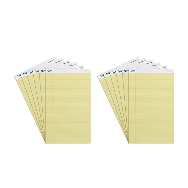 Quill Brand® Standard Series Legal Pad, 8-1/2" X 14", Wide Ruled, Canary Yellow, 50 Sheets/Pad, 12 Pads/Pack (740022L) 4 Quill Brand® Standard Series Legal Pad, 8-1/2" X 14", Wide Ruled, Canary Yellow, 50 Sheets/Pad, 12 Pads/Pack (740022L) - Image 2