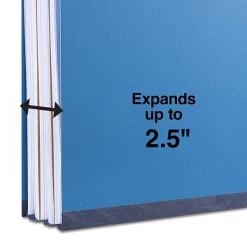 Quill Brand® 2/5-Cut Tab Pressboard Classification File Folders, 2-Partitions, 6-Fasteners, Legal, Blue, 15/Box (7-39026) -Quill Brand® 6B16B7F6 0CD0 45C1 988FBBECEED39E8E s7