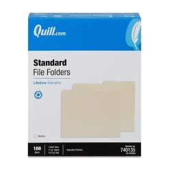 Quill Brand® File Folders, 1/2-Cut Assorted, Letter Size, Manila, 100/Box (740135) 7 Quill Brand® File Folders, 1/2-Cut Assorted, Letter Size, Manila, 100/Box (740135) -Quill Brand® 6F6240A9 251D 47F1 8415F724C3C3B1ED s7