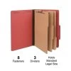 Quill Brand® 2/5-Cut Tab Pressboard Classification File Folders, 3-Partitions, 8-Fasteners, Legal, Red, 15/Bx (7-45030) -Quill Brand® 6FDBA1C9 C4D9 4B27 A27AD199AD28F57F s7