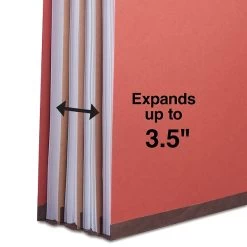 Quill Brand® 2/5-Cut Tab Pressboard Classification File Folders, 3-Partitions, 8-Fasteners, Letter, Brown, 15/Box (744036) -Quill Brand® 75E107F1 F603 474F 96E756BA377F1C66 s7