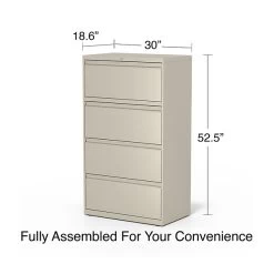 Quill Brand® Commercial 4-Drawer Lateral File Cabinet, Assembled, Letter/Legal, Putty/Beige, 30"W (28884D) -Quill Brand® 777AB13C E78C 4DDD 994DD637AFA8491F s7