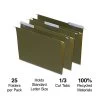 Quill Brand® 100% Recycled 3-Tab Hanging File Folders, Letter Size, Green, 25/Box (7Q5213) -Quill Brand® 7D23A63E F8FB 4798 B8575513D96D6360 s7