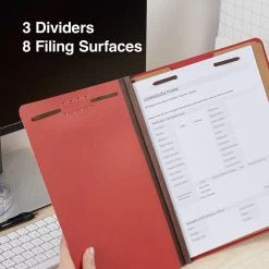 Quill Brand® 2/5-Cut Tab Pressboard Classification File Folders, 3-Partitions, 8-Fasteners, Letter, Brown, 15/Box (744036) -Quill Brand® 7D3CC2A6 6FB9 4F9F 968348DFE86A645D s7