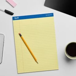 Quill Brand® Gold Signature Premium Series Legal Pad, 8-1/2" X 11", Wide Ruled, Yellow, 50 Sheets/Pad, 12 Pads/Pack (742270) -Quill Brand® 7F090809 D9B7 4239 803EF7DD633293F2 s7