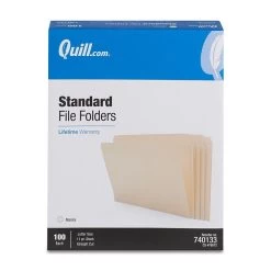 Quill Brand® File Folders, Straight Cut, Letter Size, Manila, 100/Box (740133) -Quill Brand® 8167CC72 2FB4 47DB 91A79177BDEBC07B s7