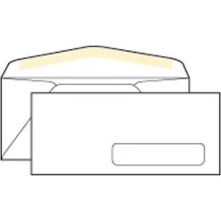 Quill Brand Gummed #10 Window Envelope, 4-1/8" X 9-1/2", White, 500/Box (75035Q)