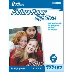 Quill Brand® Premium Photo Paper For Inkjet Printers; 8.5 X 11", Glossy, 100 Sheets/Pack