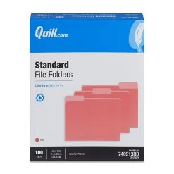 Quill Brand® File Folders, Assorted Tabs, 1/3-Cut, Letter Size, Red, 100/Box (740913RD) 7 Quill Brand® File Folders, Assorted Tabs, 1/3-Cut, Letter Size, Red, 100/Box (740913RD) -Quill Brand® 8DB9DD4F 11C6 4CFC 9C71F29DEE5921F0 s7