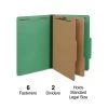 Quill Brand® 2/5-Cut Tab Pressboard Classification File Folders, 2-Partitions, 6-Fasteners, Legal, Green, 15/Box (739034) -Quill Brand® 8F71EF2E 0E31 4C6E B09C1236E252A93D s7