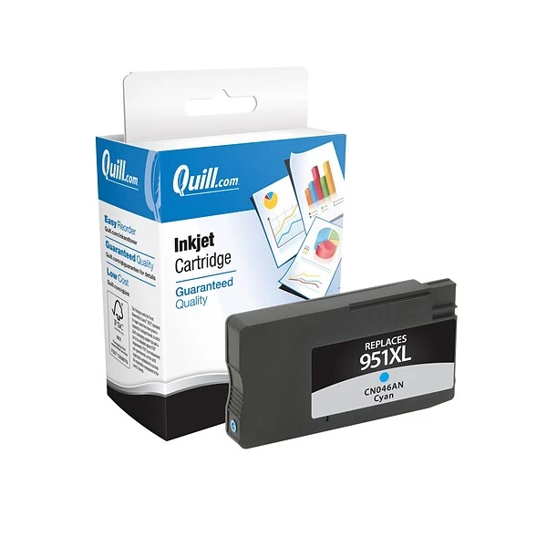 Quill Brand® Remanufactured Cyan High Yield Ink Cartridge Replacement For HP 951XL (CN046AN) (Lifetime Warranty) 3 Quill Brand® Remanufactured Cyan High Yield Ink Cartridge Replacement For HP 951XL (CN046AN) (Lifetime Warranty)