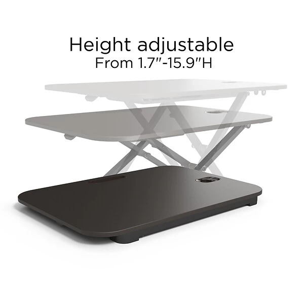 Union & Scale™ FlexFit™ 27" Adjustable Desk Riser, Black (UN45516-CC) 3 Union & Scale™ FlexFit™ 27" Adjustable Desk Riser, Black (UN45516-CC)