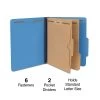 Quill Brand® 2/5-Cut Pressboard Classification Folders With Pockets, 2 Partitions, 6-Fasteners, Letter, Blue, 15/Box (736026) -Quill Brand® 95DD72A9 C14E 45BB ACAA13B988FC2F2C s7